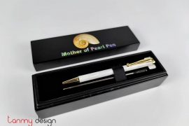 Black pen box included with white mother of pearl pen